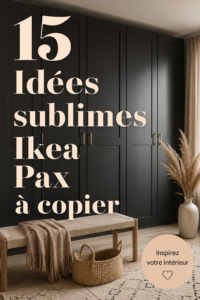 Un dressing Ikea Pax élégamment organisé avec des accessoires pratiques
