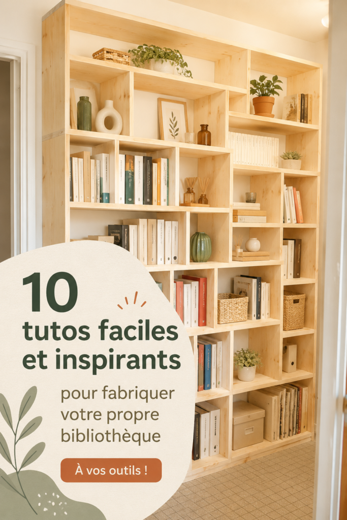 Bibliothèque en bois avec des livres rangés de manière esthétique.