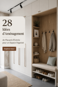 Placard d'entrée organisé avec étagères et crochets