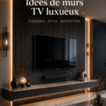 Un mur télé moderne avec étagères et décorations élégantes, inspirant les idées de décoration intérieure.