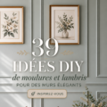 Exemple de décoration murale avec moulures et panneaux pour un salon élégant.