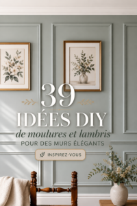 Exemple de décoration murale avec moulures et panneaux pour un salon élégant.