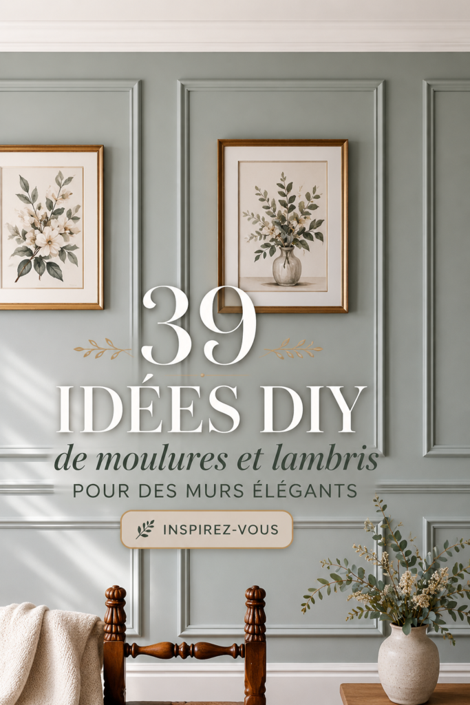 Exemple de décoration murale avec moulures et panneaux pour un salon élégant.