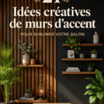 Salon moderne avec un mur d'accent coloré qui apporte du caractère à la pièce