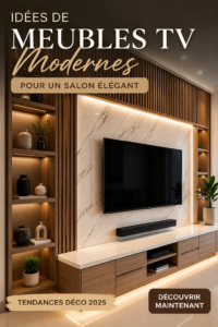 Un salon moderne avec une unité TV design et élégante.