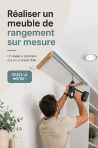 Meuble de rangement sur mesure en bois dans un intérieur moderne