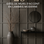 Un élégant mur en bois dans un salon chaleureux