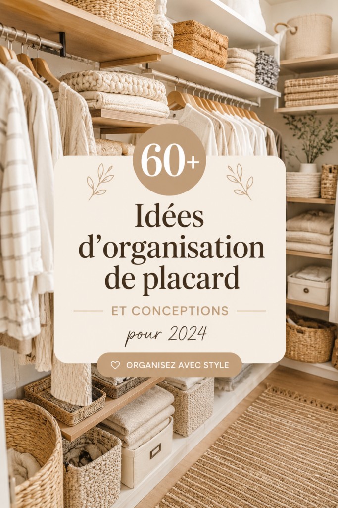 Un placard bien organisé avec des rangements pratiques et esthétiques.