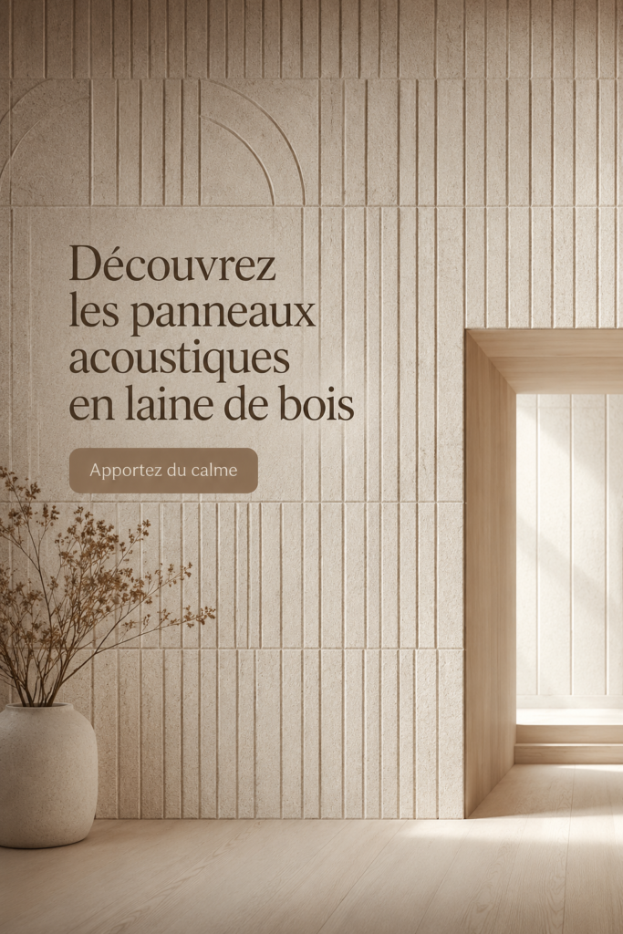 Panneaux acoustiques BAUX en laine de bois installés dans un salon moderne