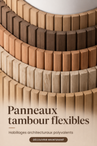 Panneaux en bois flexibles dans un intérieur moderne et accueillant.