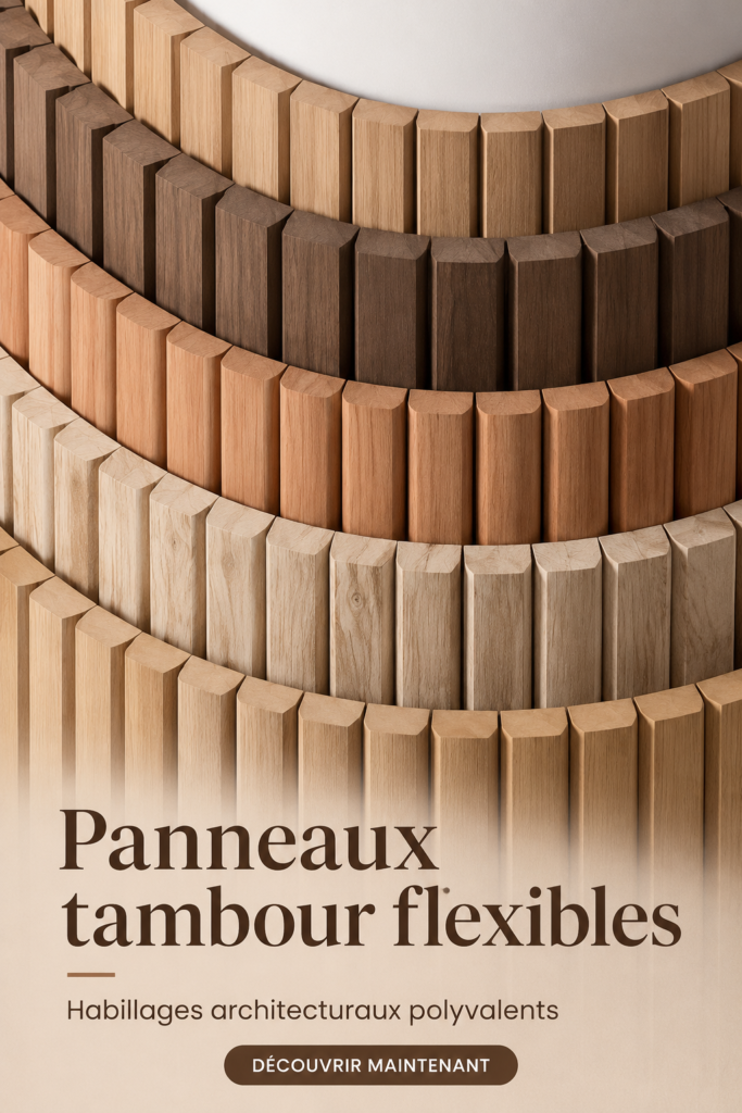 Panneaux en bois flexibles dans un intérieur moderne et accueillant.
