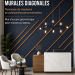 Panneaux décoratifs géométriques en polystyrène sur un mur moderne