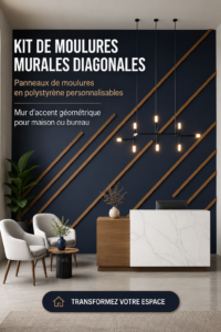Panneaux décoratifs géométriques en polystyrène sur un mur moderne