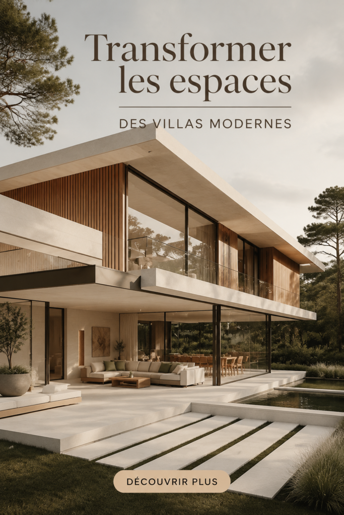 Une vue extérieure d'une villa moderne, mettant en valeur son architecture épurée et élégante.
