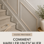 Escalier moderne habillé de panneaux décoratifs en bois pour une touche chaleureuse.