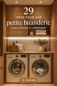 Buanderie chaleureuse avec des espaces bien organisés et décoratifs.