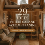 Petite cabane avec aménagement optimisé et mezzanine agréable.
