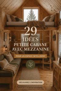 Petite cabane avec aménagement optimisé et mezzanine agréable.