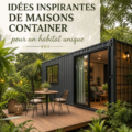 Maison conteneur moderne avec terrasse en bois