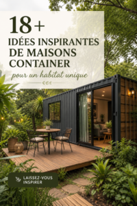 Maison conteneur moderne avec terrasse en bois
