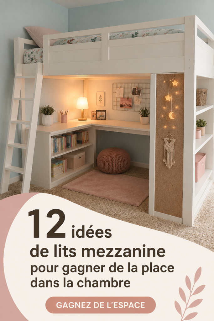 Un lit mezzanine moderne dans une chambre bien aménagée