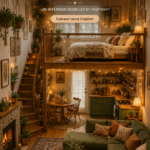 Un loft au style boho chaleureux avec des couleurs douces et des détails cosy.