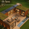 Maison container éco-responsable au milieu de la nature, alliant luxe et simplicité.