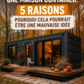 Intérieur d'une maison conteneur avec décor chaleureux et pratique.
