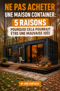 Intérieur d'une maison conteneur avec décor chaleureux et pratique.