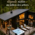 Petite maison moderne et élégante entourée d'arbres verdoyants