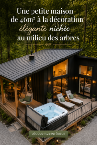 Petite maison moderne et élégante entourée d'arbres verdoyants