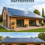 Une maison familiale moderne avec une entrée accessible et un jardin spacieux.