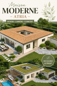 Une maison moderne ATRIA avec design contemporain et espace accueillant.