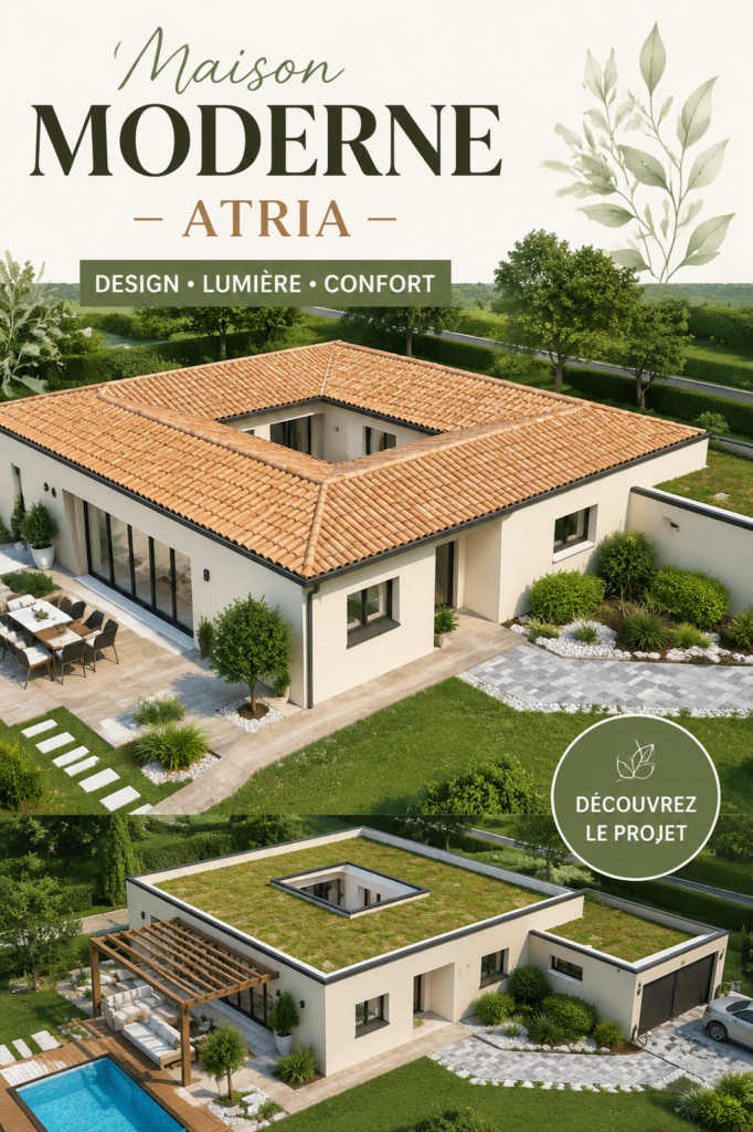 Une maison moderne ATRIA avec design contemporain et espace accueillant.