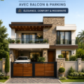 Maison moderne à deux étages avec balcon élégant