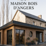 Présentation d'une maison en bois primée à Angers, alliant esthétique et écoresponsabilité.