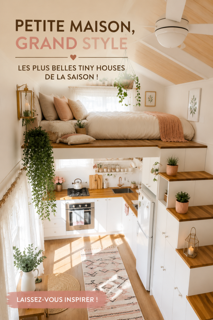 Vues d'une petite maison modernisée avec un décor élégant et fonctionnel.