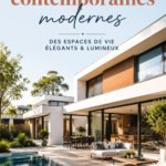 Maison contemporaine moderne avec une façade élégante et des lignes épurées.