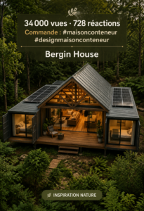 Maison conteneur moderne avec vue sur la nature