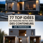 Maison moderne en conteneurs entourée de verdure