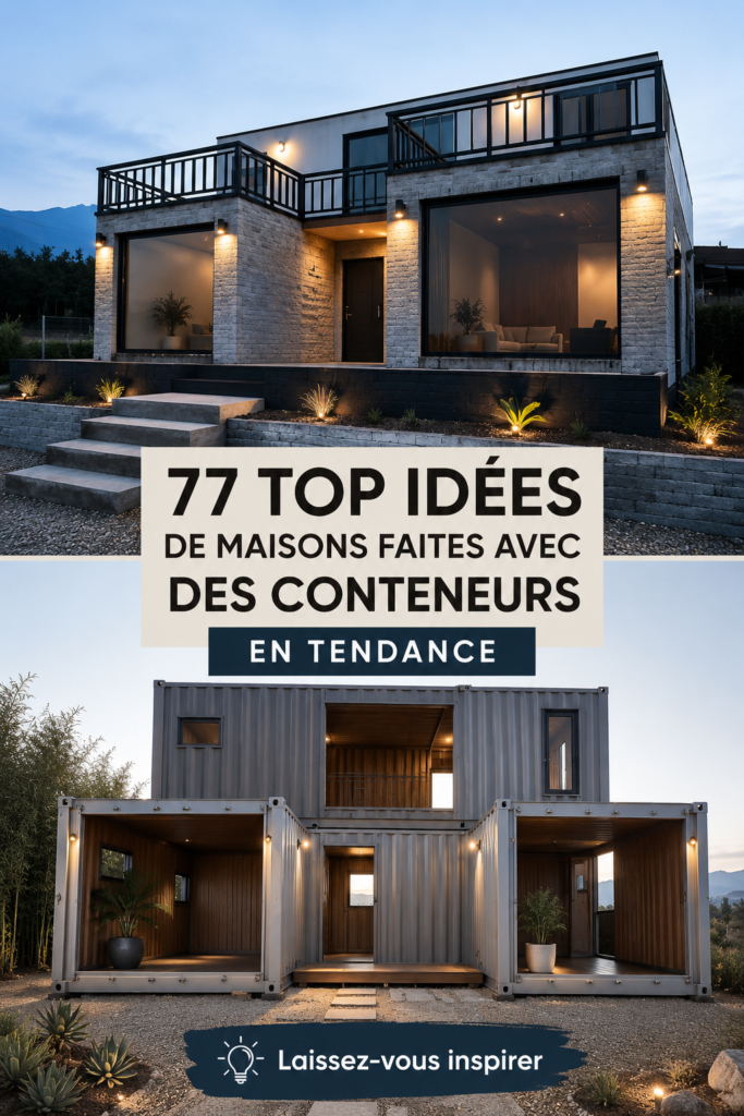 Maison moderne en conteneurs entourée de verdure