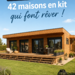 Vue d'ensemble de maisons en kit modernes dans un environnement paisible.