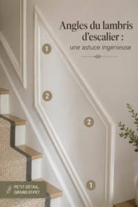 Un escalier modernisé avec des panneaux en bois bien assortis.