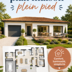 Exemple de plan d'une maison de plein pied, lumineux et fonctionnel.