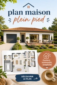 Exemple de plan d'une maison de plein pied, lumineux et fonctionnel.