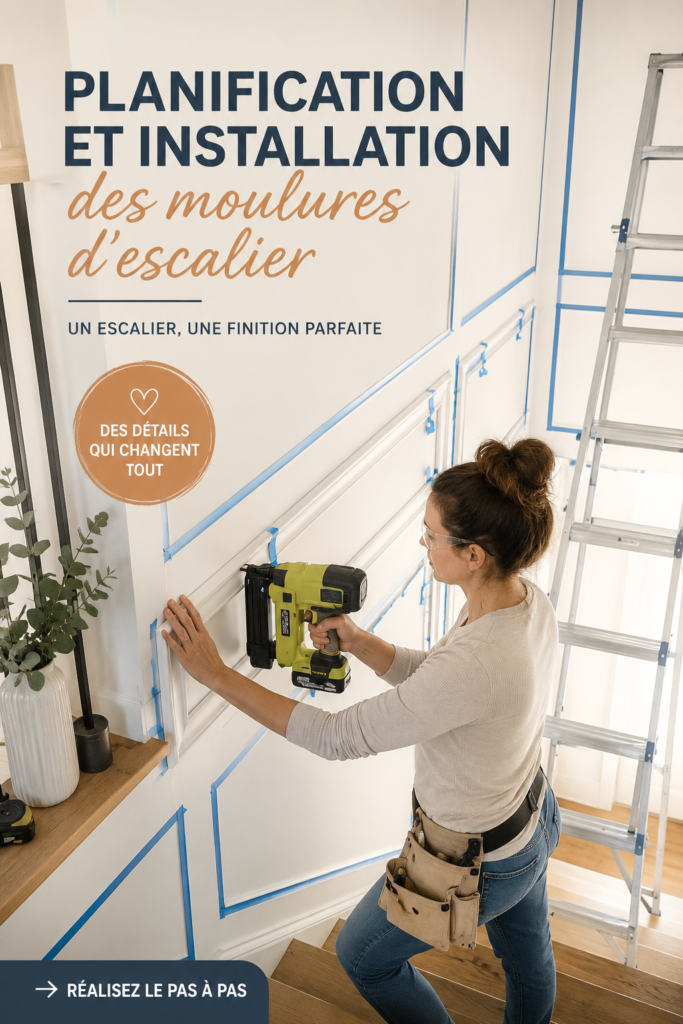 Plinthes d'escalier élégantes installées dans une maison