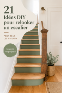 Escalier avant et après relooking avec peinture ornée