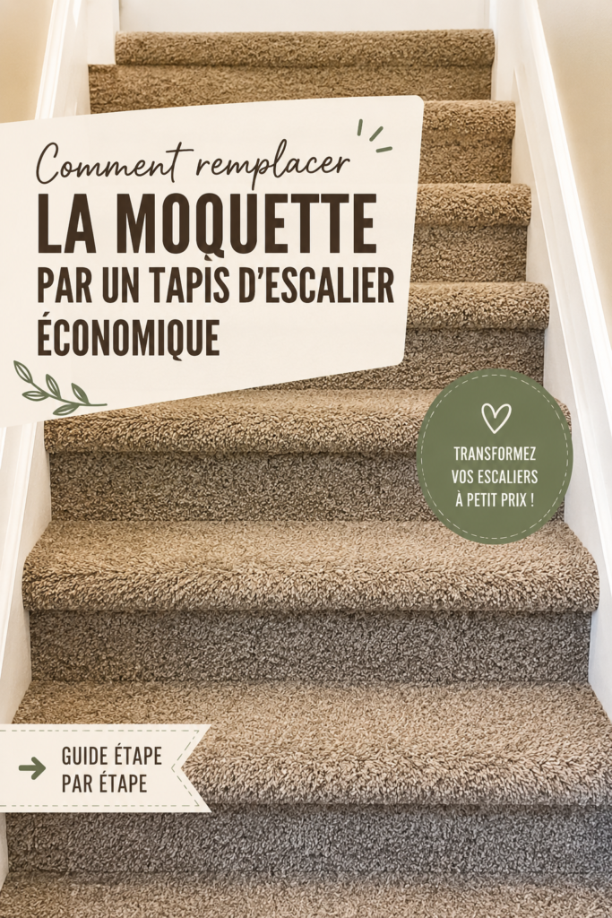 Un escalier décoré avec un tapis de marche élégant et pratique