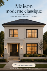 Intérieur de maison avec une décoration moderne classique, alliant élégance et confort.