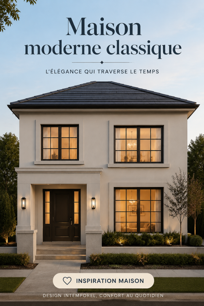 Intérieur de maison avec une décoration moderne classique, alliant élégance et confort.